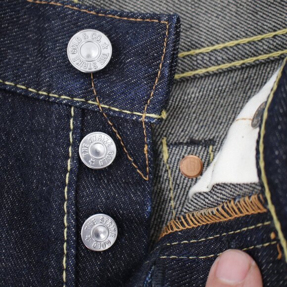 The Strike Gold Jeans Mens 28 SG3109 Japanese Selvedge Slim Tapered Button Fly - Picture 10 of 14